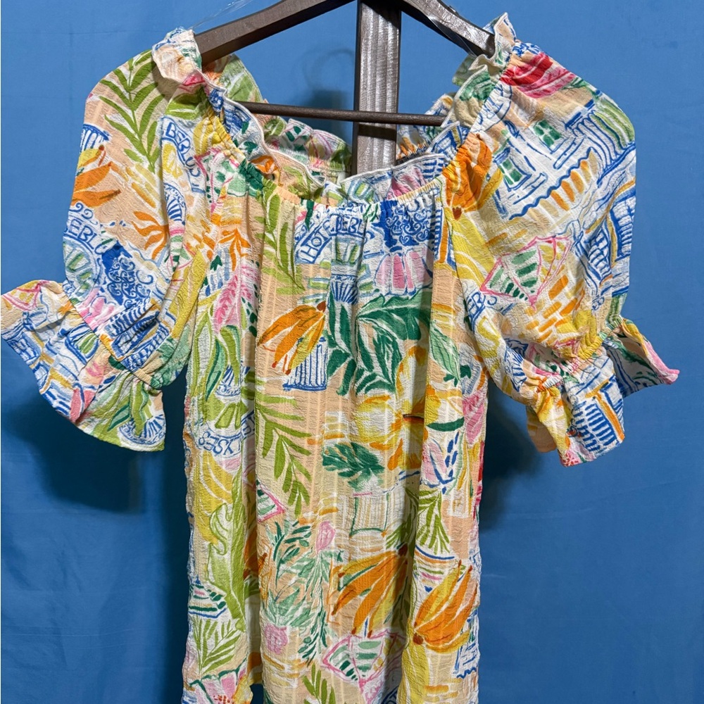 Chenault Multicolor Ruffle Sleeve Blouse